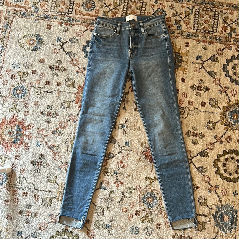 Frame Denim Blue Skinny Jeans Tapered Fit